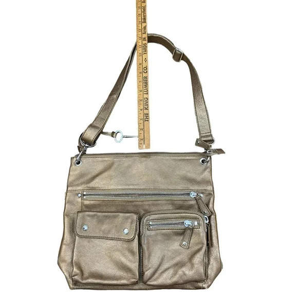 Fossil Women's Matt Bronze Leather Crossbody Bag - Picture 4 of 7